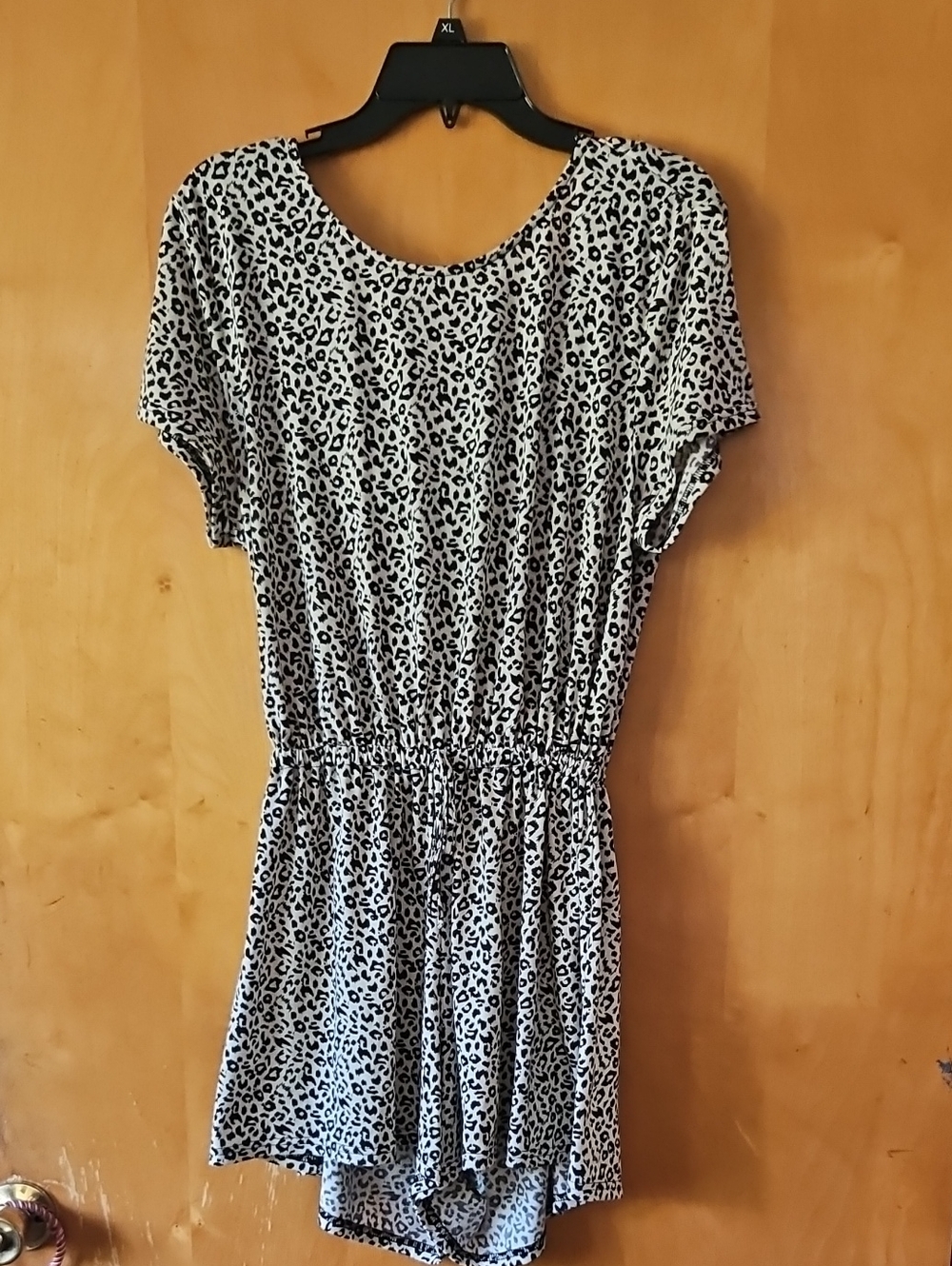 🐆She + Sky Black and White Leopard Print Romper🐆